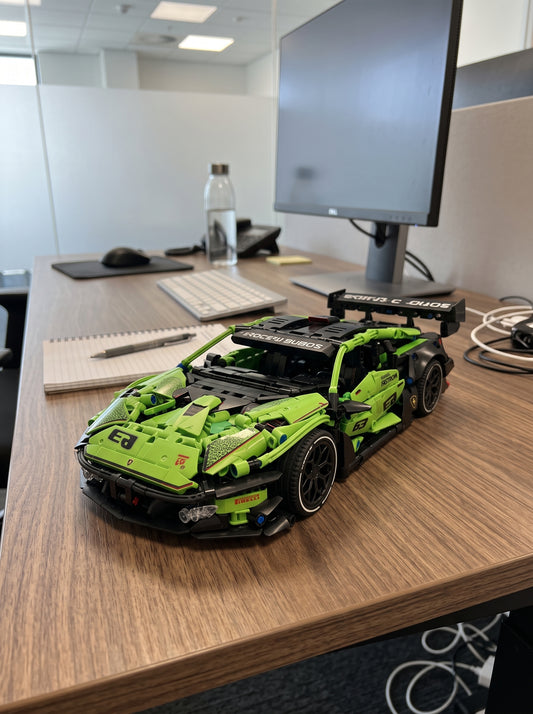 Green Racing Car Building Block Set – Collector's Edition