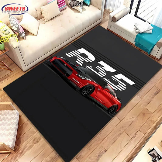 Classical Racing Car Area Rug – Standard