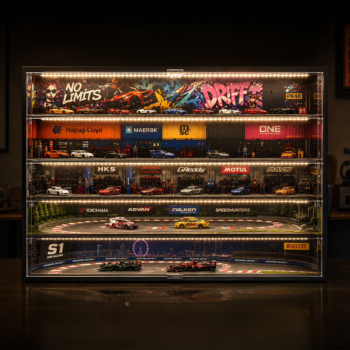 5-Floor LED Garage Display with Acrylic Cover
