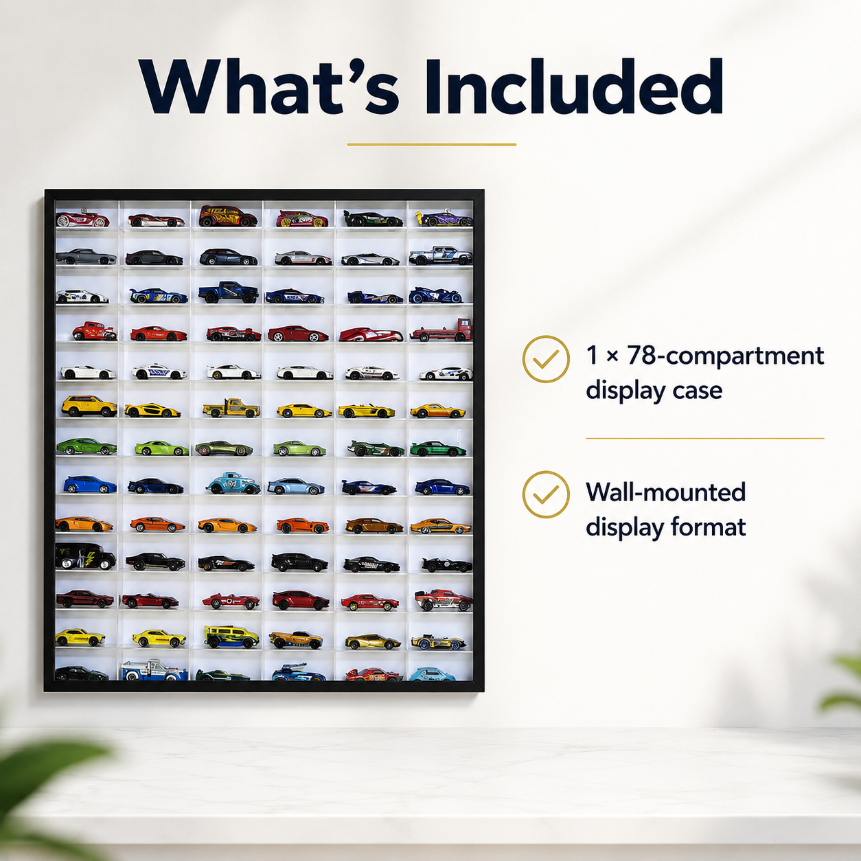 78-Compartment Display Case with Sliding Cover