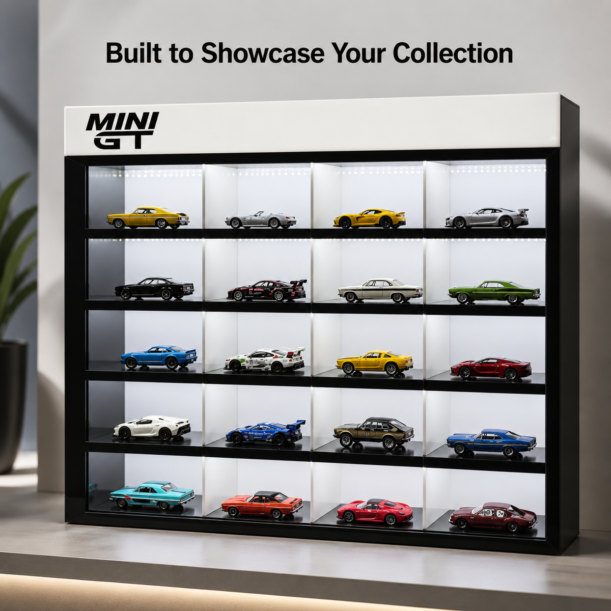 Mini GT 20-Compartment Display Case with Sliding Cover