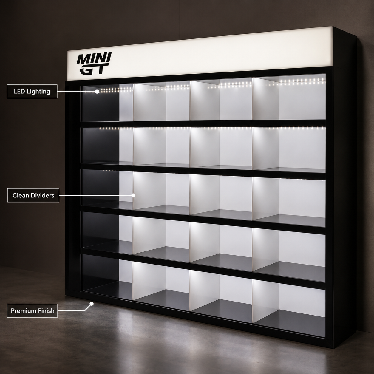 Mini GT 20-Compartment Display Case with Sliding Cover