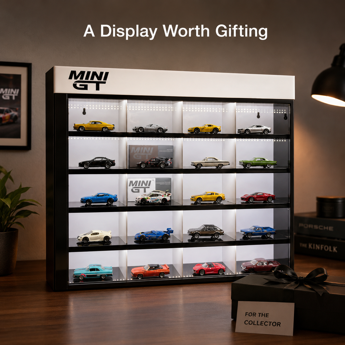 Mini GT 20-Compartment Display Case with Sliding Cover