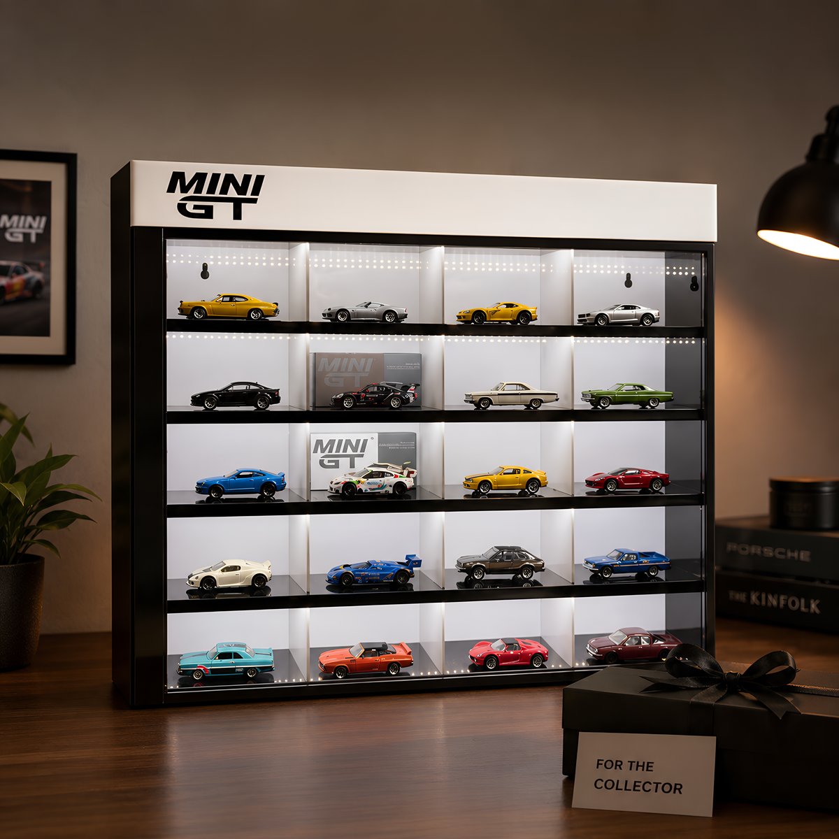 Mini GT 20-Compartment Display Case with Sliding Cover