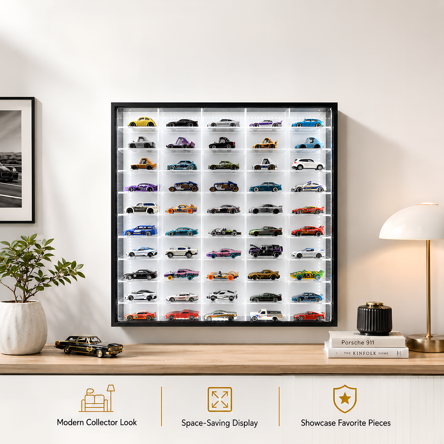 50-Compartment LED Display Case