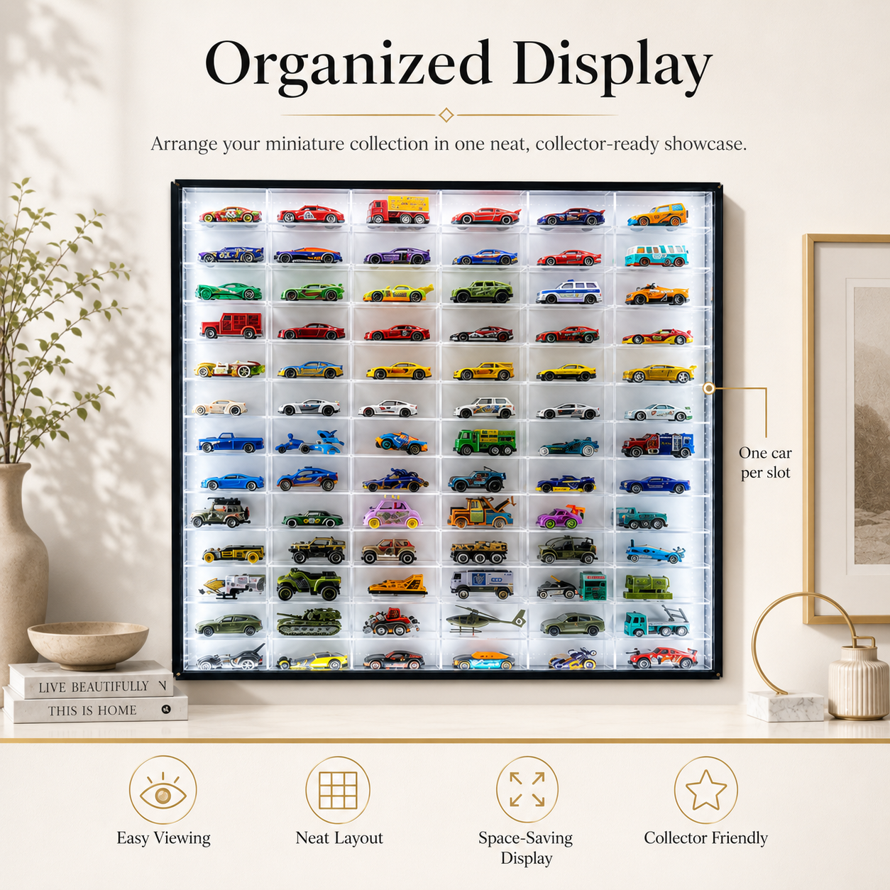78-Compartment LED Display Case