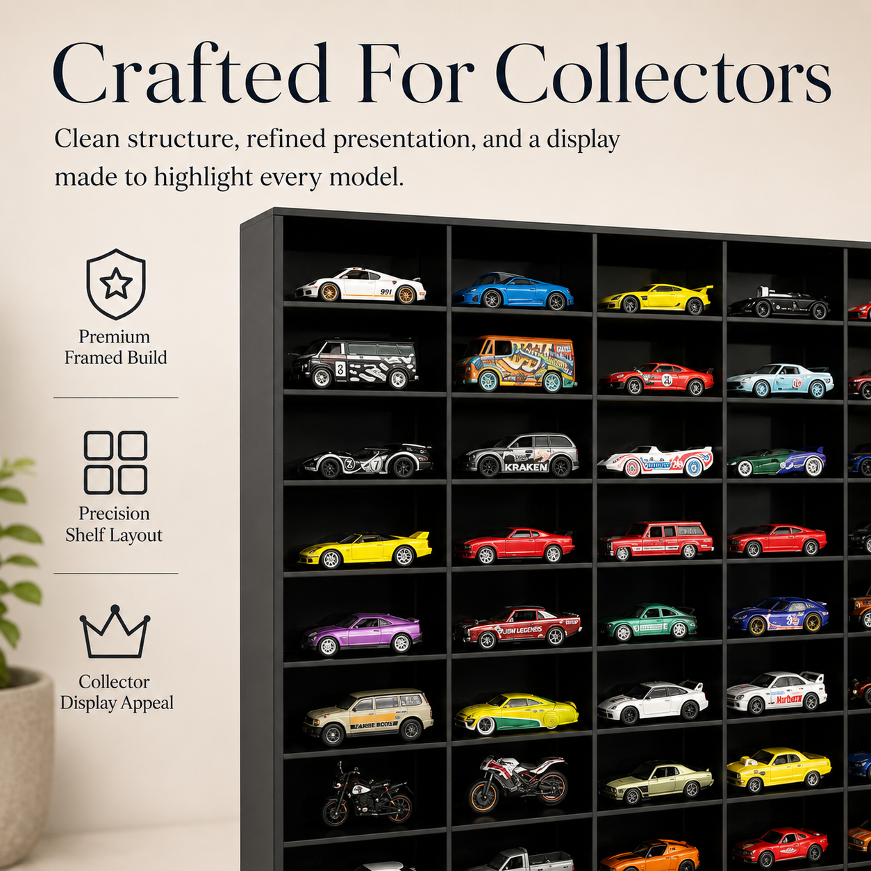 100-Compartment Hot Wheels Organiser – Black