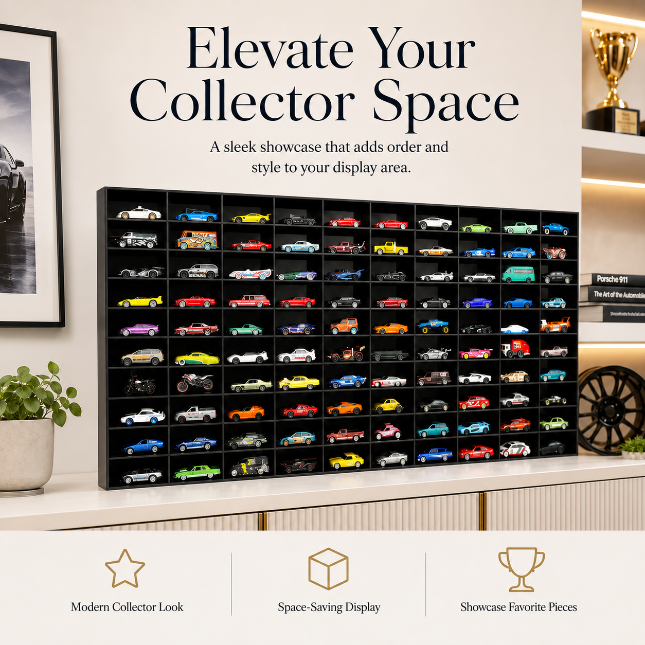 100-Compartment Hot Wheels Organiser – Black
