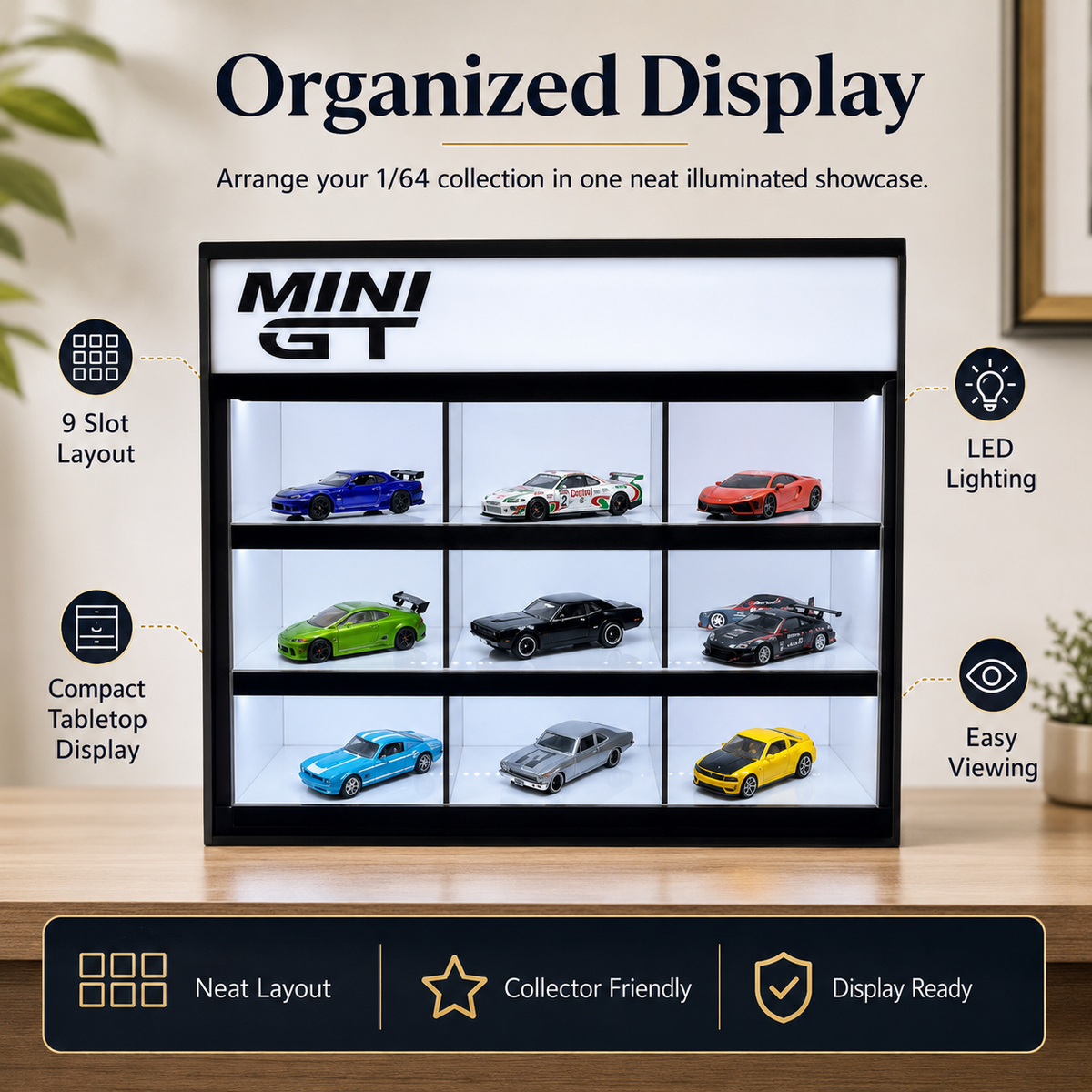 Mini GT 9-Compartment Display Case