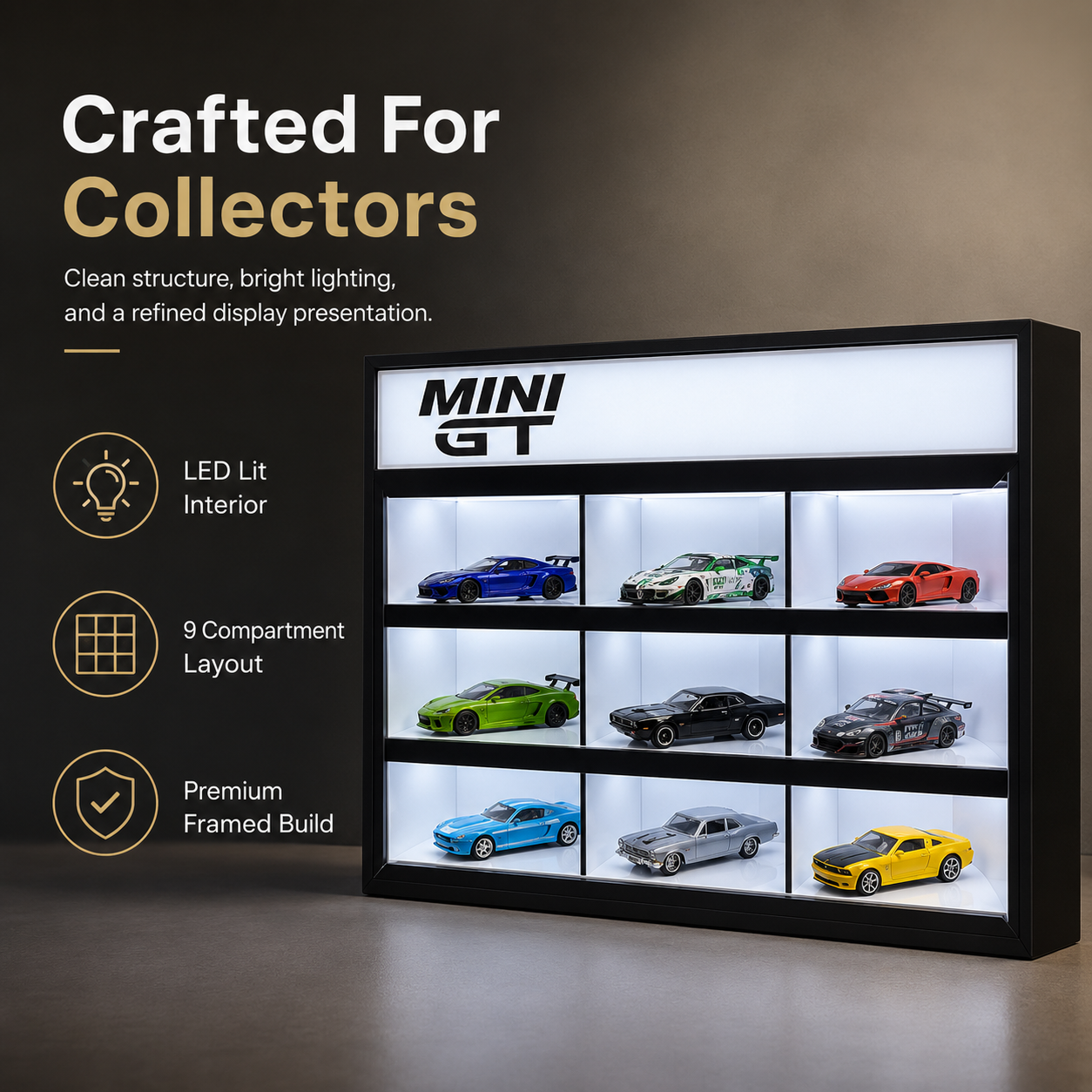 Mini GT 9-Compartment Display Case