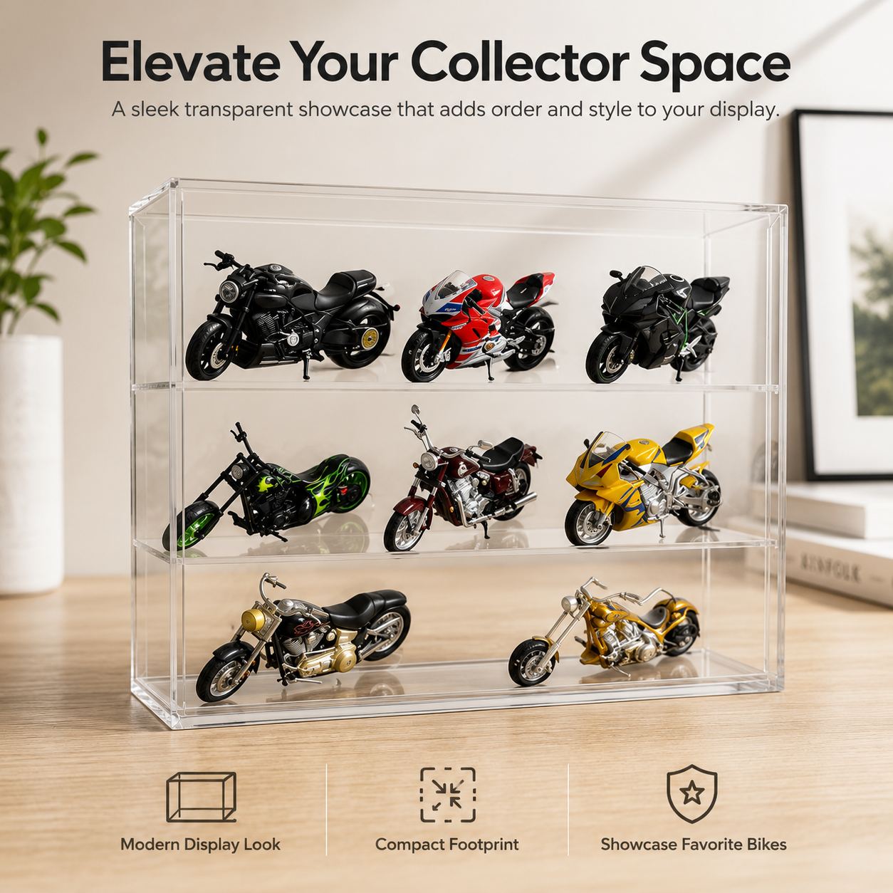 Motor Bikes 1:18 Transparent Organiser