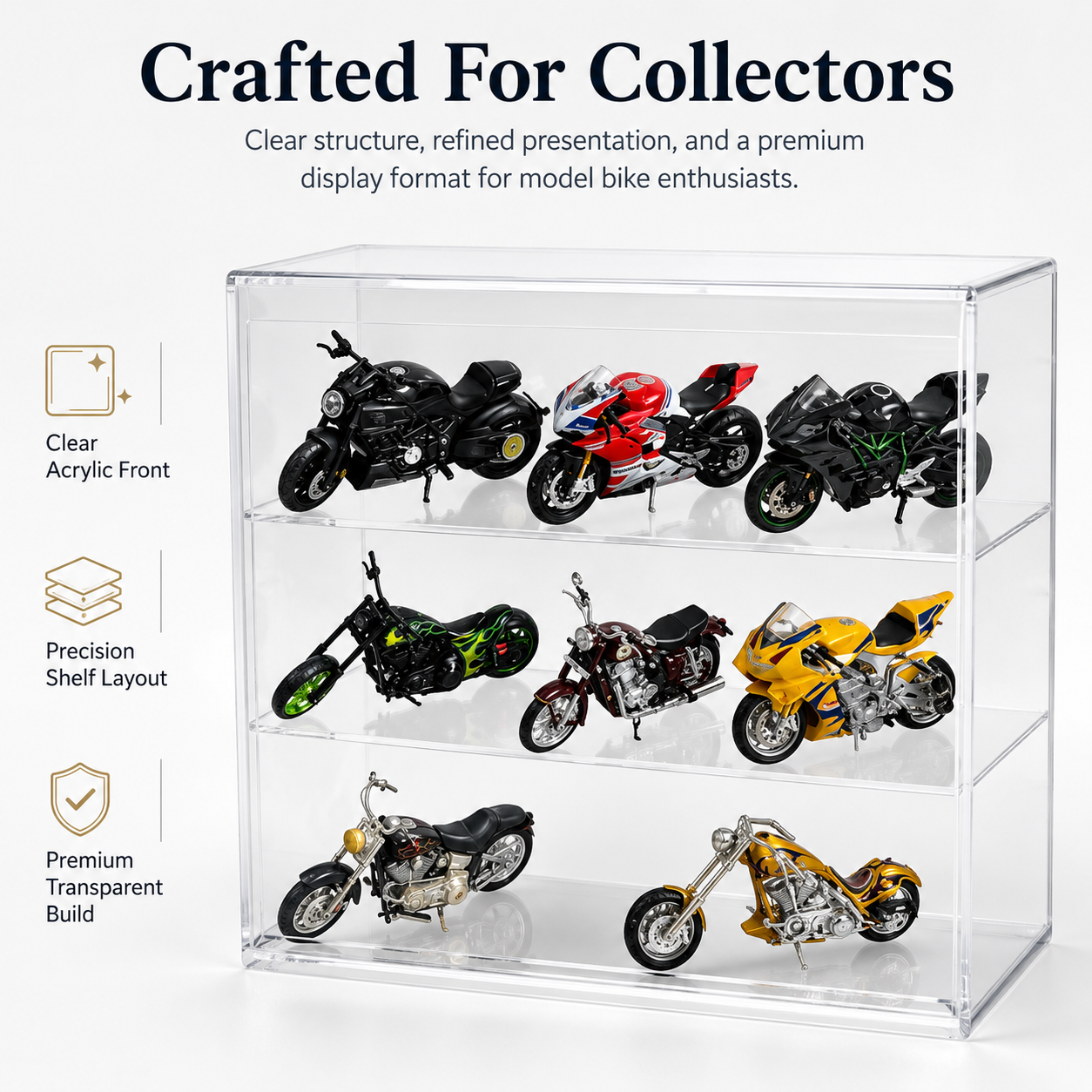 Motor Bikes 1:18 Transparent Organiser