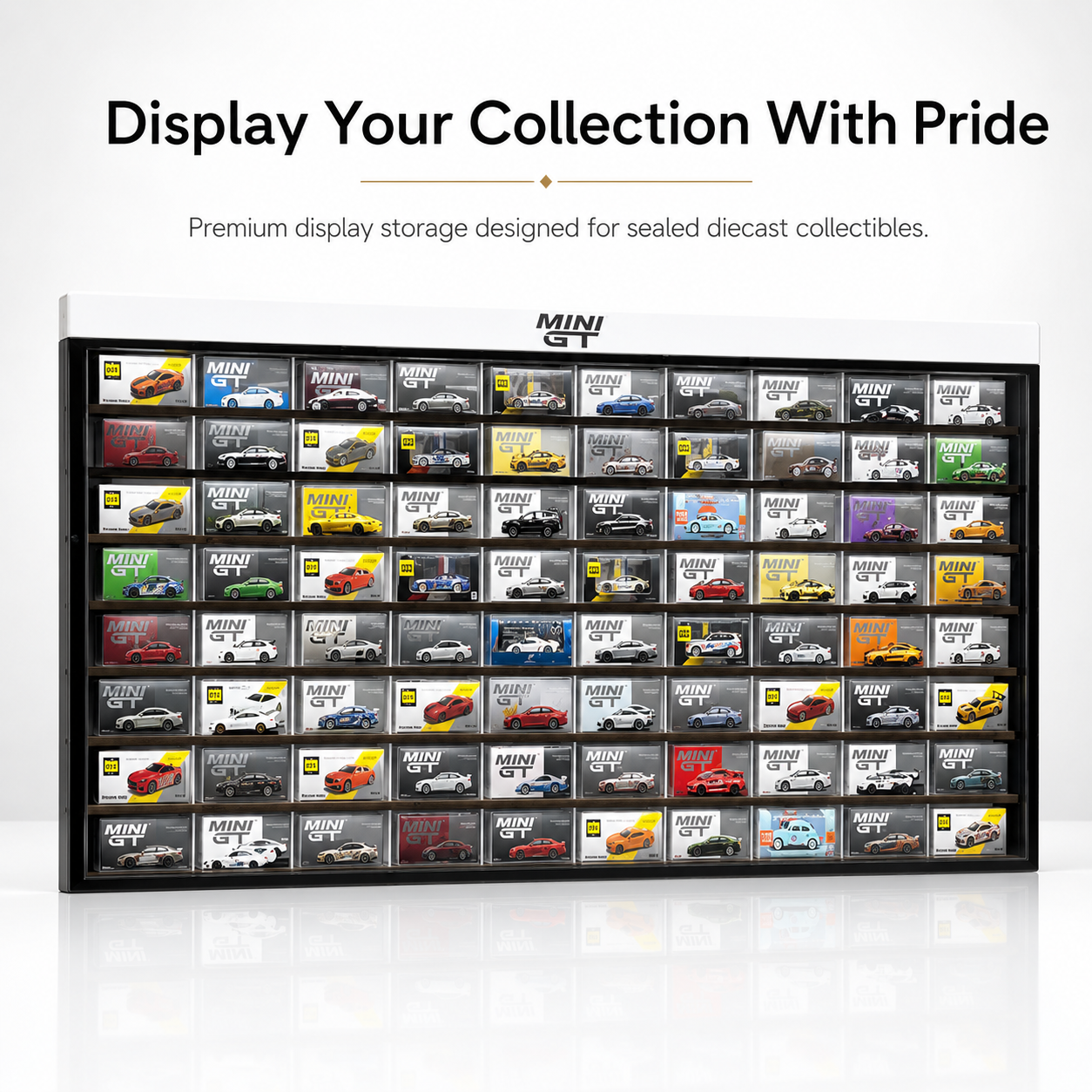 80-Compartment Display Case with Sliding Cover – Mini GT 1:64 Scale
