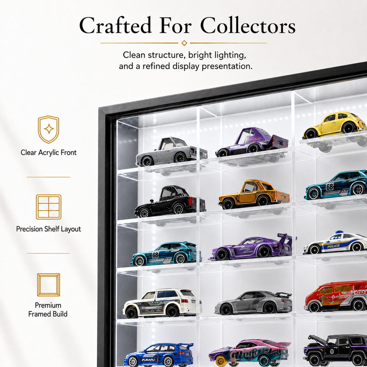 50-Compartment LED Display Case