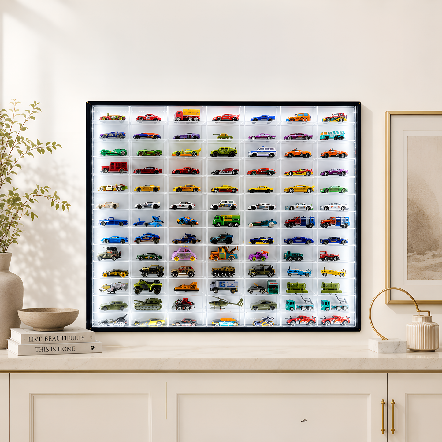 78-Compartment LED Display Case