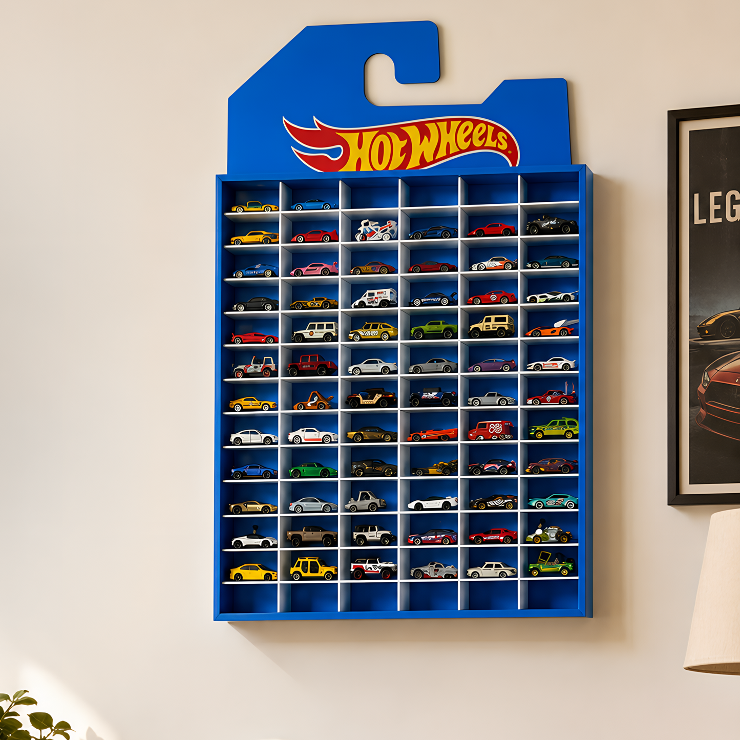 78-Compartment Display Case with Sliding Cover & Hot Wheels Banner