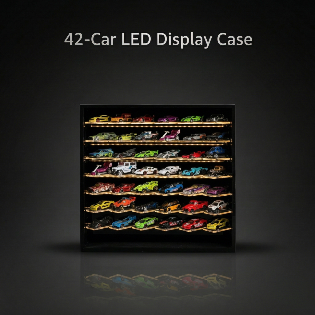42 Cars Cross Display with Sliding Cover