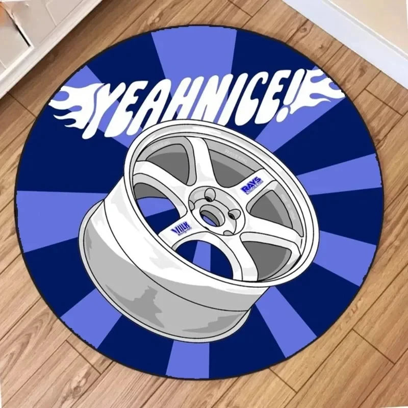 Track Culture™ Tyre Print Round Rug