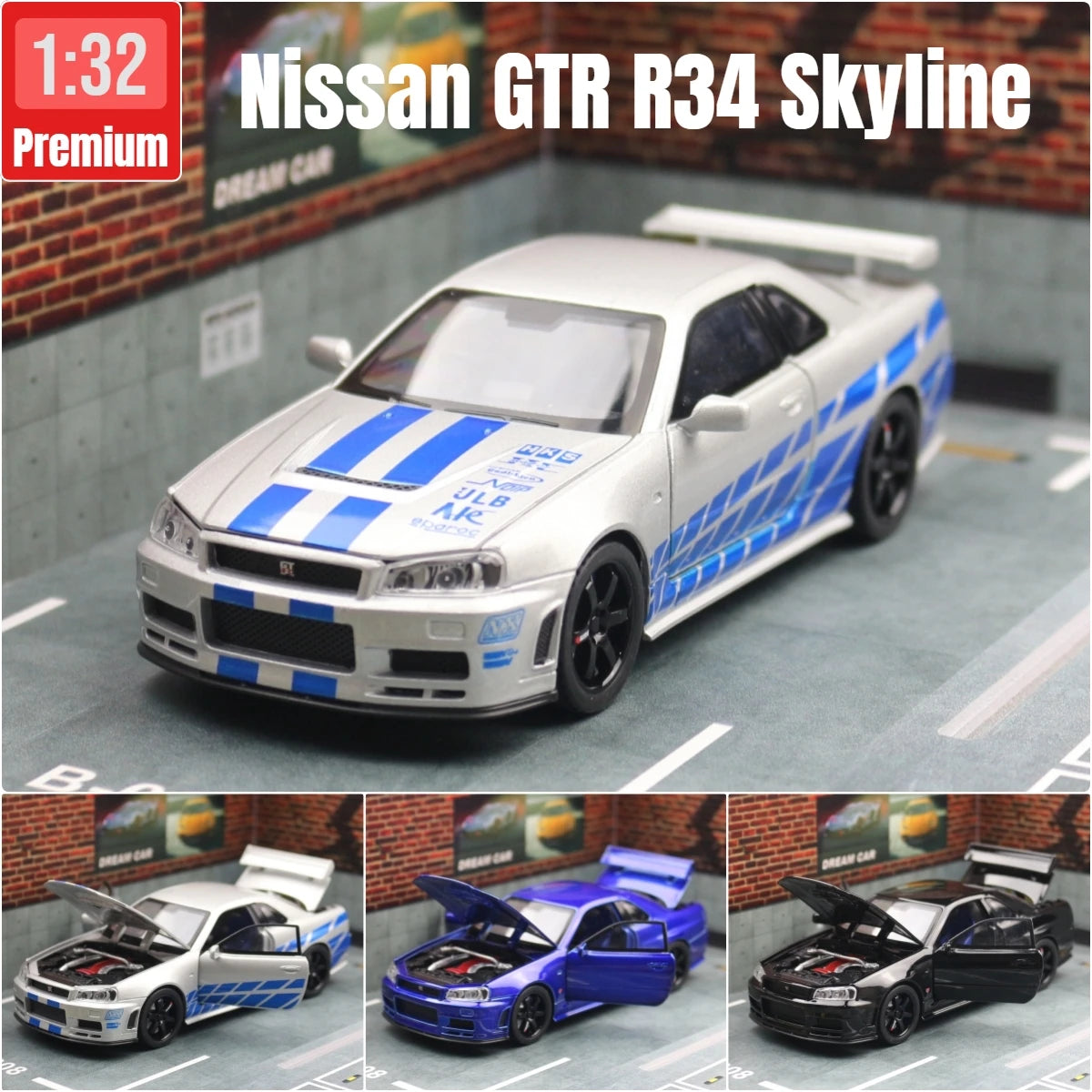 Track Culture™ Skyline GT-R R34 Diecast Model – 1:32