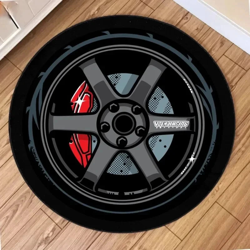 Track Culture™ Tyre Print Round Rug