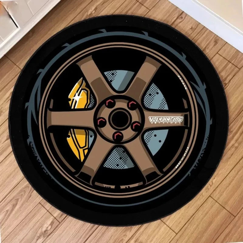 Track Culture™ Tyre Print Round Rug