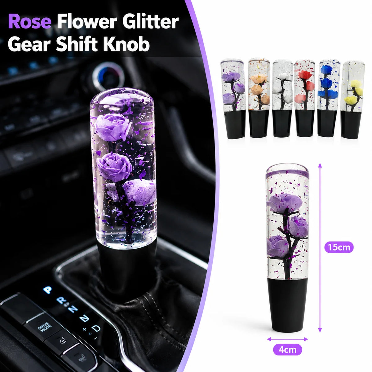 Track Culture™ Rose Flower Gear Shift Knob