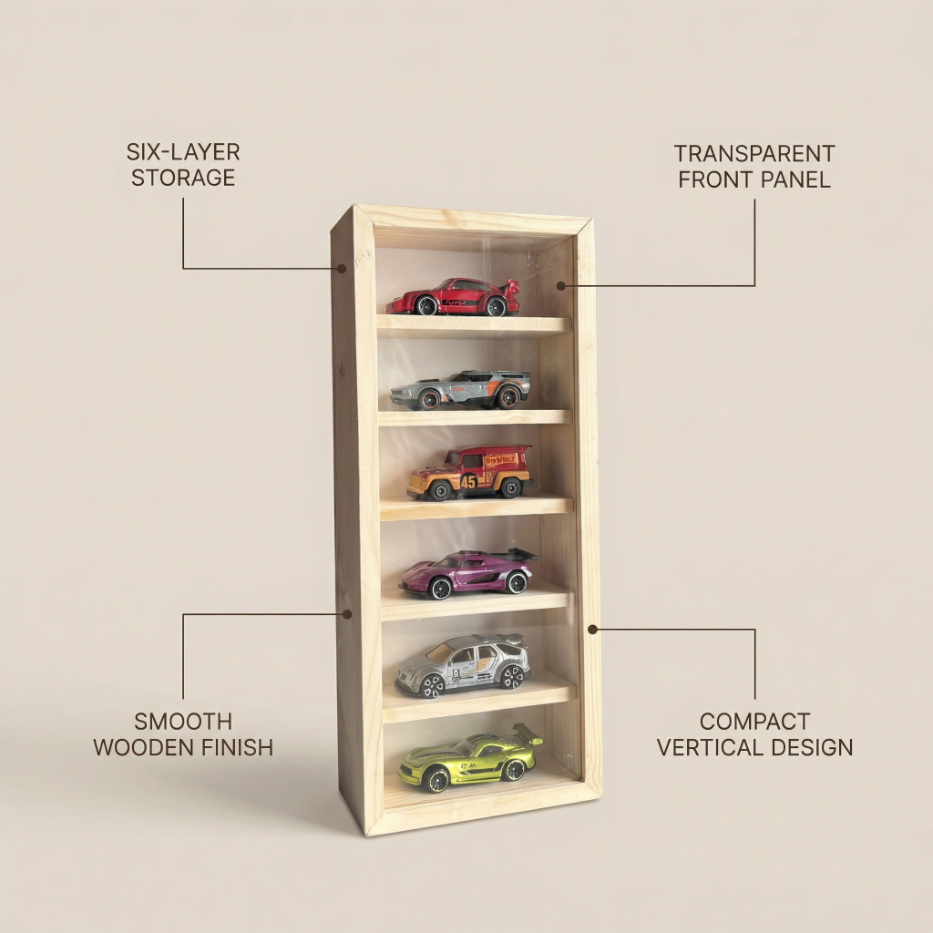6-Layer Wooden Display Case