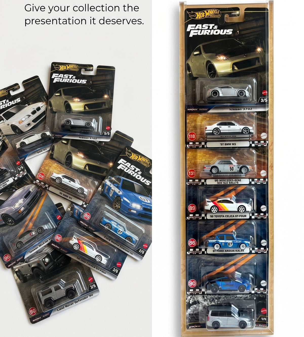 Wall-Hanging Card Holder for 8 Carded Cars – Transparent