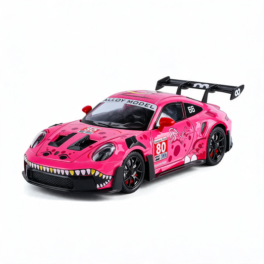 Track Culture 911 GT3 RS Dino Edition diecast model - front three-quarter view, white studio background