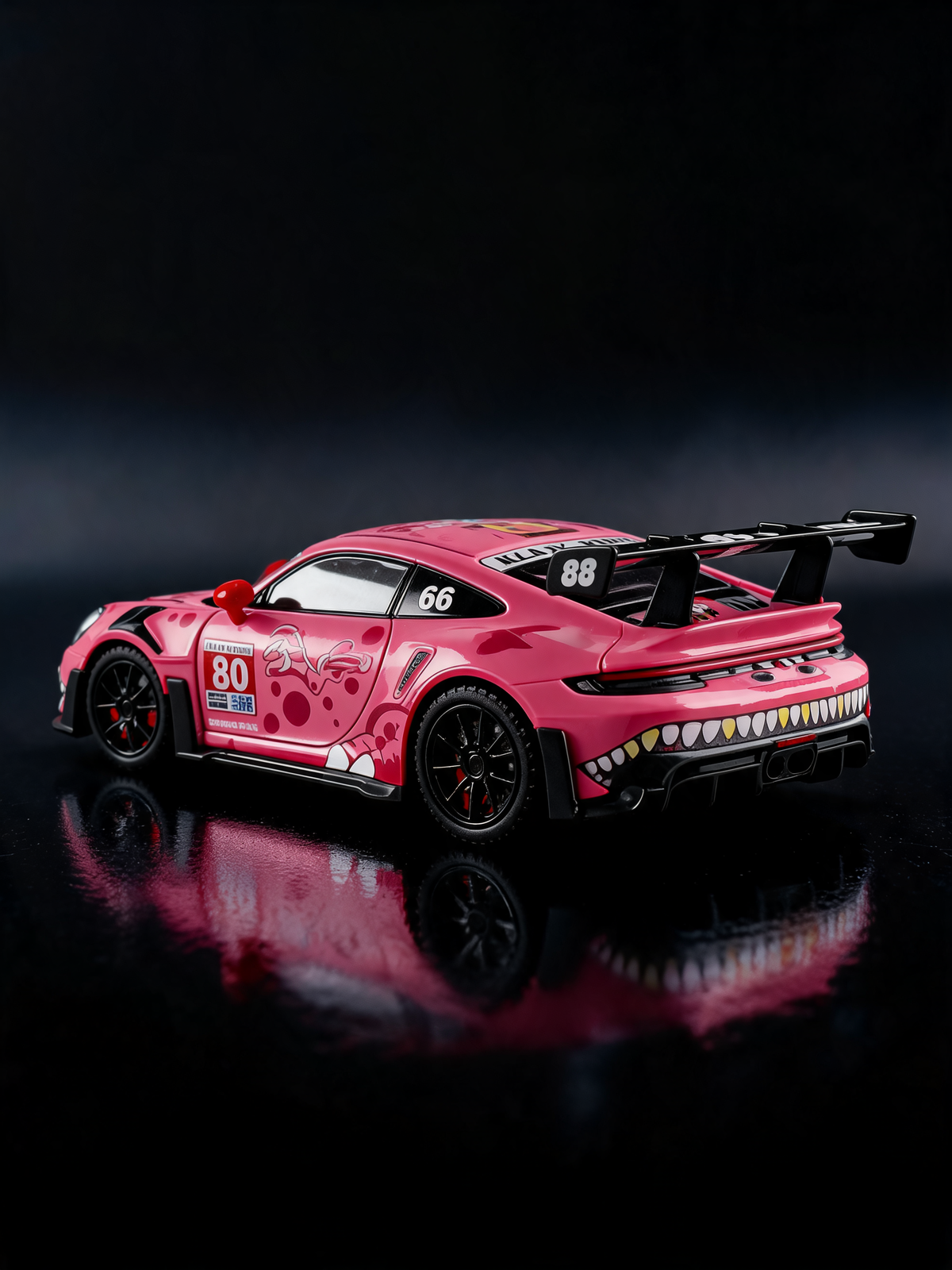 Track Culture 911 GT3 RS Dino Edition diecast model - premium dark studio, rear three-quarter