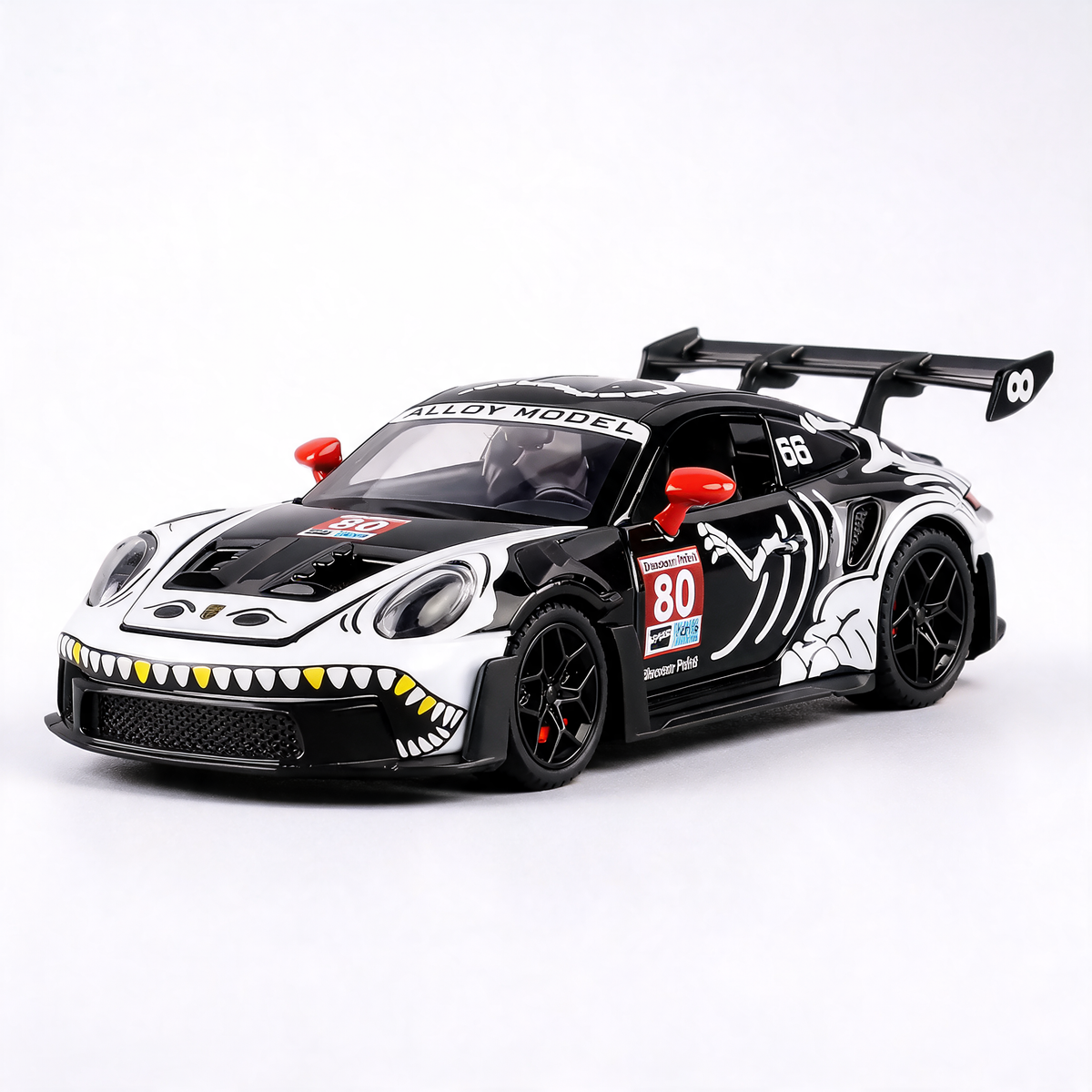 Track Culture 911 GT3 RS Dino Edition - black, white studio, front three-quarter