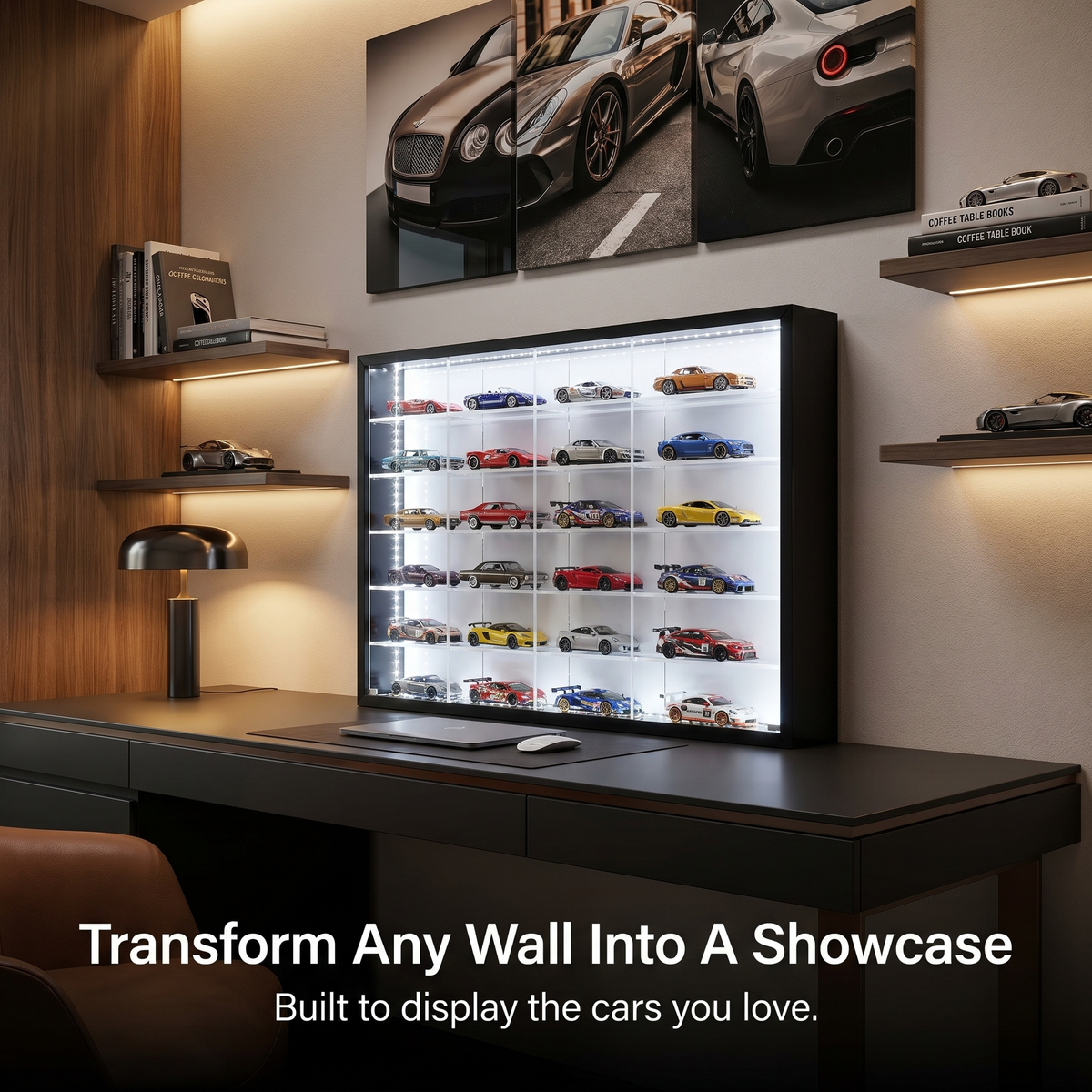 24-Compartment LED Display Case – 1:64 Scale