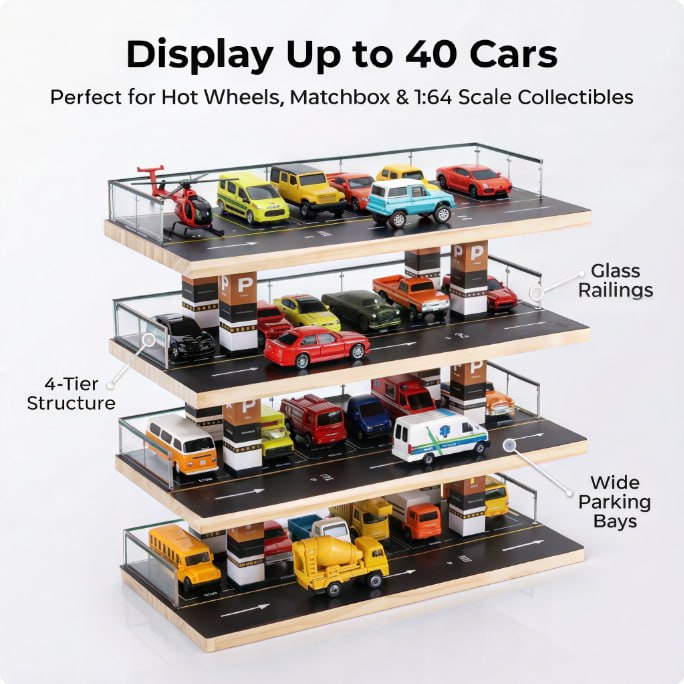 4-Level Toy Car Parking Garage Playset