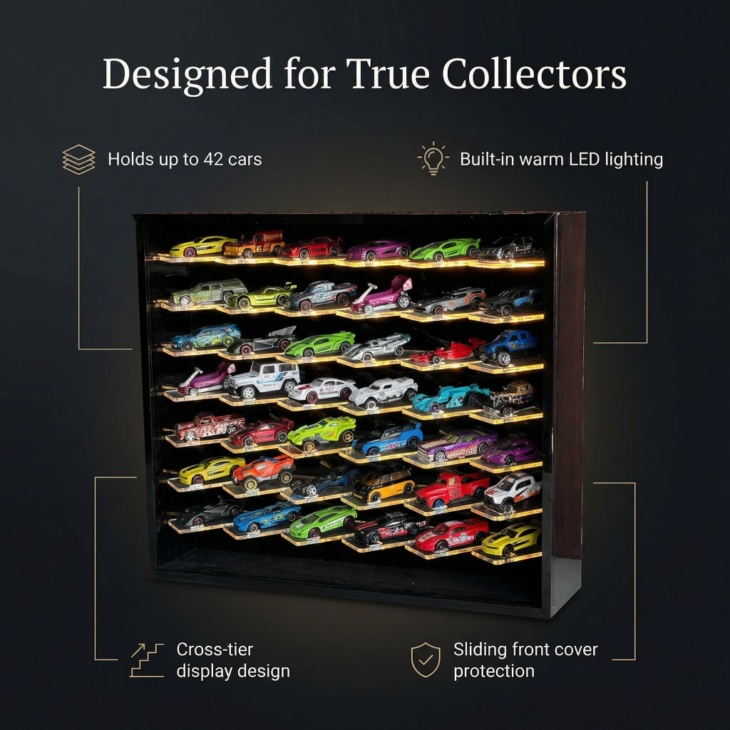 42 Cars Cross Display with Sliding Cover